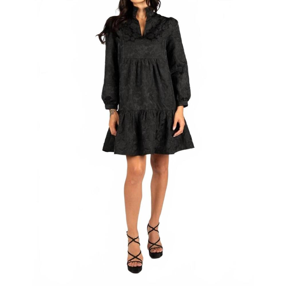 NEW SINCERELY OURS claire mini dress in black brocade